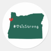 Otis Strong Heart Green Ronde Sticker (Voorkant)