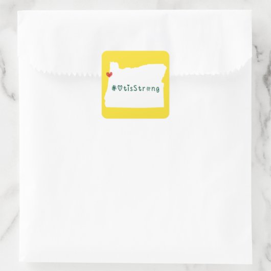 Otis Strong Heart White Vierkante Sticker (Tas)