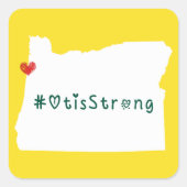 Otis Strong Heart White Vierkante Sticker (Voorkant)