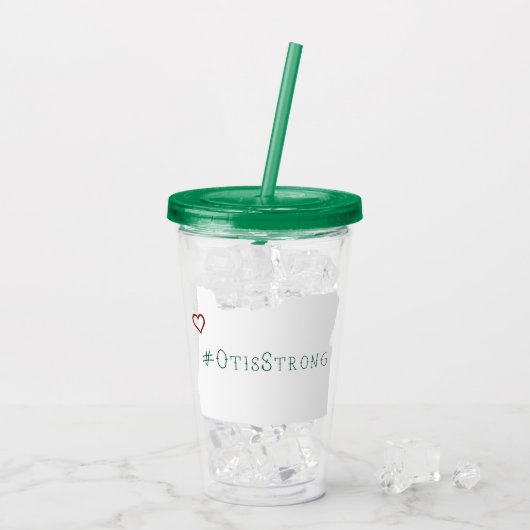 Otis Strong Rope Heart White Acryl Drinkbeker (Achterkant ijs)