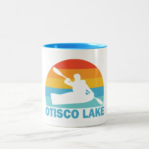 Otisco Lake New York Kajak Tweekleurige Koffiemok
