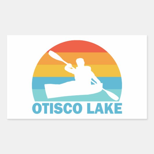 Otisco Lake New York Kayak Rechthoekige Sticker (Voorkant)