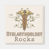 Otolaryngologie Rocks Caduceus magneet (Voorkant)