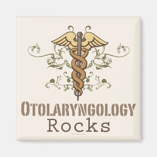 Otolaryngologie Rocks Caduceus magneet (Voorkant)