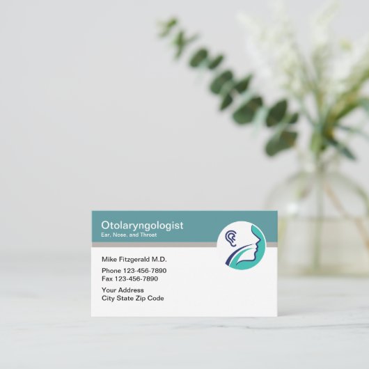 Otolaryngologist Oorneus Keelarts Modern Visitekaartje (Staand voorkant)