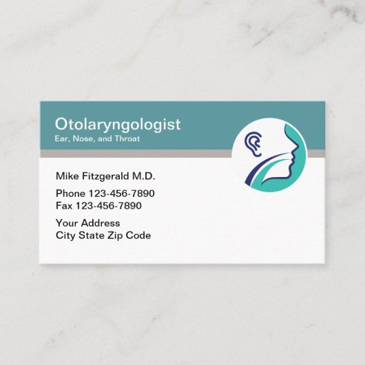 Otolaryngologist Oorneus Keelarts Modern Visitekaartje (Voorkant)