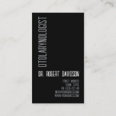 Otolaryngology Ears Doctor Modern Bold Visitekaartje (Achterkant)