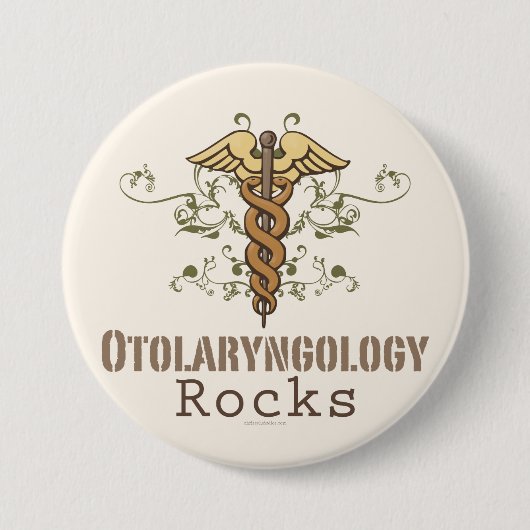 Otolaryngology Rocks Caduceus Button (Voorkant)