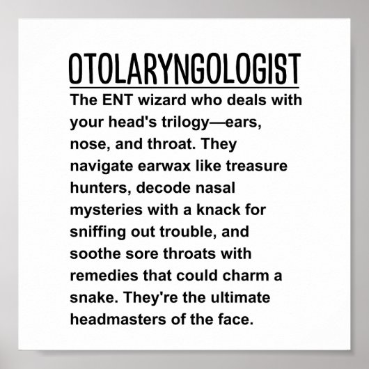 Otolaryngoloog Poster (Voorkant)