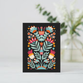 Otomi bloemenpatroon Mexicaanse bloemkunst Briefkaart (Staand voorkant)