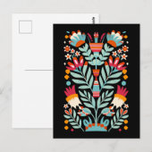 Otomi bloemenpatroon Mexicaanse bloemkunst Briefkaart (Voorkant / Achterkant)