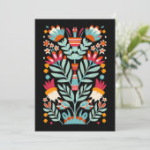 Otomi bloemenpatroon Mexicaanse bloemkunst Kaart (Staand voorkant)