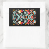 Otomi bloemenpatroon Mexicaanse bloemkunst Rechthoekige Sticker (Tas)