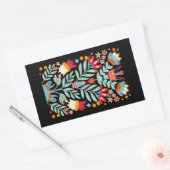 Otomi bloemenpatroon Mexicaanse bloemkunst Rechthoekige Sticker (Envelop)