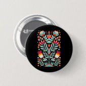 Otomi bloemenpatroon Mexicaanse bloemkunst Ronde Button 5,7 Cm (Voorkant /achterkant)