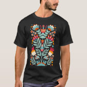 Otomi bloemenpatroon Mexicaanse bloemkunst T-shirt (Voorkant)