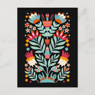Otomi Bloempatroon Mexicaanse Bloemenkunst Briefkaart