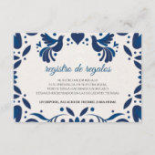 Otomi Blue Floral Elegant Fiesta Spanish Wedding Informatiekaartje (Voorkant)