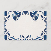 Otomi Blue Floral Elegant Fiesta Spanish Wedding Informatiekaartje (Achterkant)
