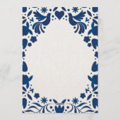 Otomi Blue Floral Elegant Fiesta Spanish Wedding Kaart (Achterkant)