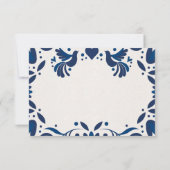 Otomi Blue Floral Elegant Fiesta Spanish Wedding Save The Date (Achterkant)