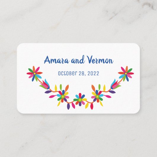 Otomi, colorfull otomi, vogels en bloemen plaatskaartje (Achterkant)