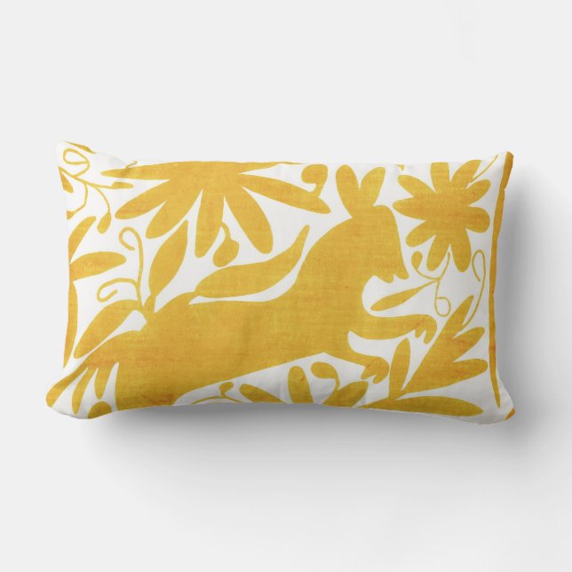 Otomi donkey, Golden Yellow Kussen (Voorkant)