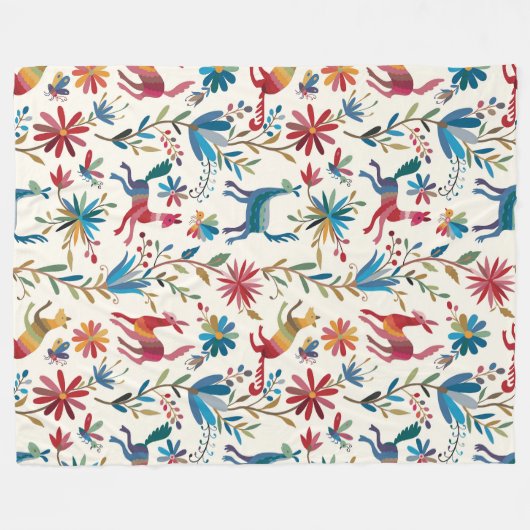 Otomi Inspired Design Fleece Deken (Voorkant (Horizontaal))
