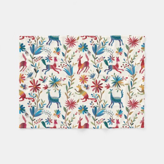 Otomi Inspired Design Fleece Deken (Voorkant (Horizontaal))