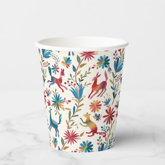 Otomi Inspired Design Papieren Bekers (Voorkant)