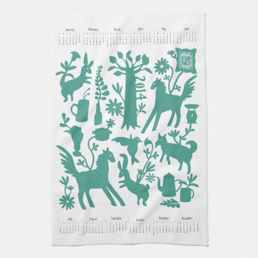 Otomi Kitchen handdoek met Japanse kalender 2014 (Verticaal)