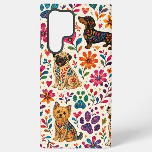 Otomi Kunst Hond Samsung Galaxy Hoesje (Achterkant)