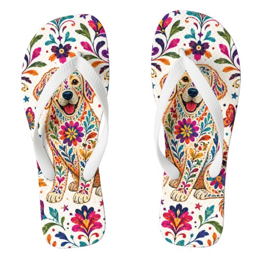 Otomi Kunst Hond Teenslippers (Voetbed)
