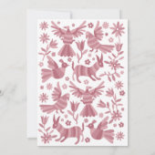 Otomi, MEXICA, PINK, FLOWERS, VOGELVERKLARING Aankondiging (Achterkant)