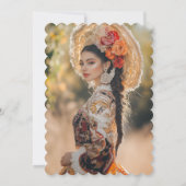 Otomi Mexicaanse borduurwerk vet kleurrijke quince Kaart (Achterkant)