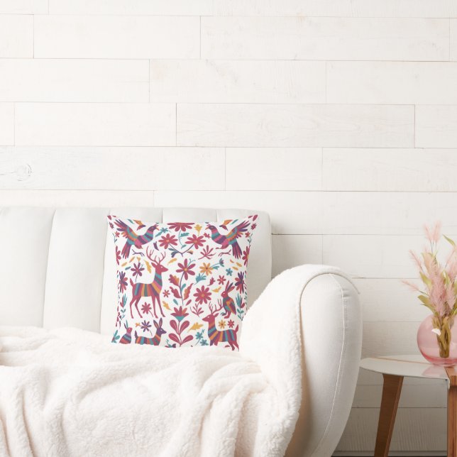 Otomi Mexican Decorative Throw Pillow  Kussen (Bank)