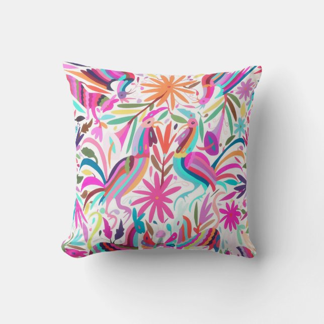 Otomi, roze/orchidee/aqua kussen (Voorkant)