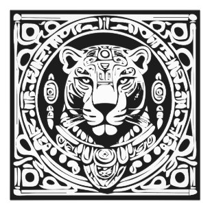 Otorongo Oude Inca- en Mayastijl Jaguar Foto Afdruk