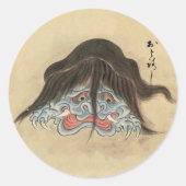 Otoroshi-  Japans Yokai Ronde Sticker (Voorkant)