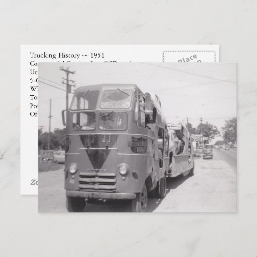 OTR-autowrakken briefkaart 1951 Vroege capaciteit  (Voorkant / Achterkant)