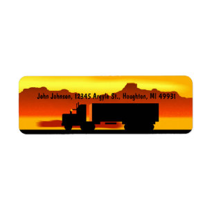 OTR-trucking Sundown Semi Return Address Labels