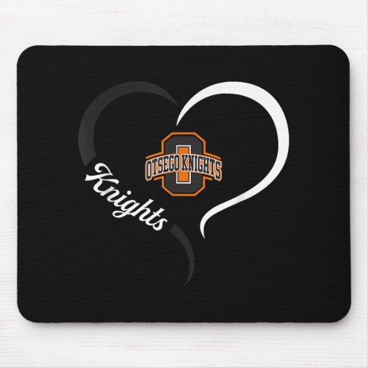 Otsego Knights Logo Half Heart Slogan Hs Muismat (Voorkant)