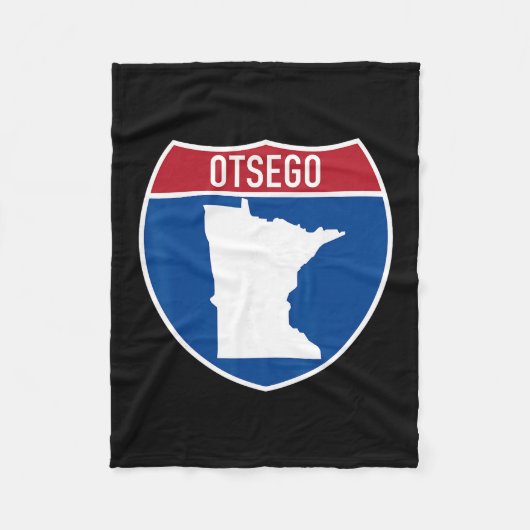 Otsego Minnesota Map Highway Interstate Sign Souve Fleece Deken (Voorkant)