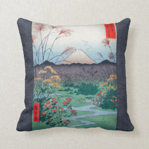 Otsuki Plain Mount Fuji Hiroshige Woodblock Art Kussen
