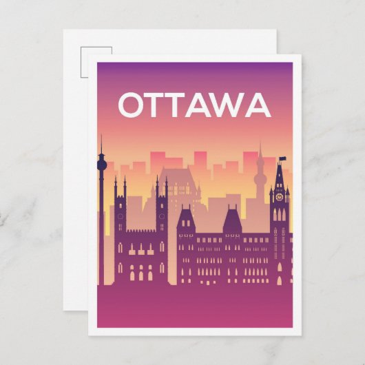 Ottawa Canada Art Travel Illustratie Briefkaart (Voorkant / Achterkant)