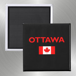 Ottawa Canada Canadian Flag Dark Color Magneet