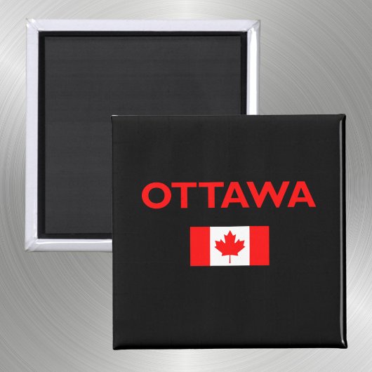 Ottawa Canada Canadian Flag Dark Color Magneet