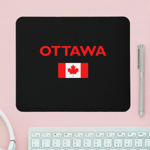 Ottawa Canada Canadian Flag Dark Color Muismat