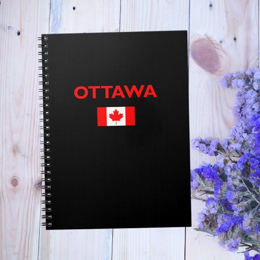 Ottawa Canada Canadian Flag Dark Color Notitieboek