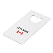Ottawa Canada Canadian Flag Light Color Creditkaart Flessenopener (Voorkant Gekanteld)